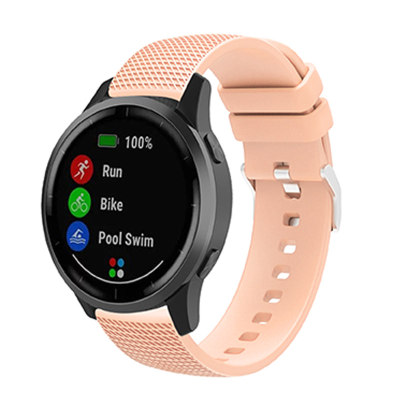 22mm Grid Design Silicone Wrist Band Adjustable Replacement Smartwatch Strap with Silver Buckle 22mm Grid Design Silicone Wrist Band Adjustable Replacement Smartwatch Strap with Silver Buckle
